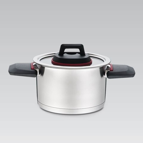 Garnek stalowy z pokrywką na indukcję gaz 18cm 2.3L MAESTRO MR-3530-18
