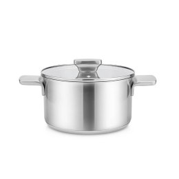 Garnek stalowy z pokrywką na indukcję gaz 18cm 2.5L MAESTRO MR-3521-18