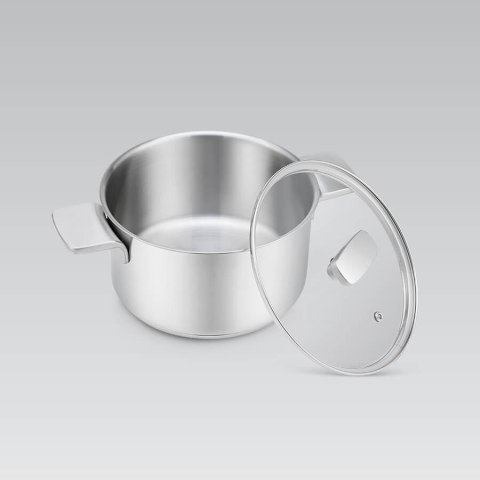 Garnek stalowy z pokrywką na indukcję gaz 18cm 2.5L MAESTRO MR-3521-18