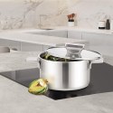 Garnek stalowy z pokrywką na indukcję gaz 18cm 2.5L MAESTRO MR-3521-18