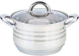 Garnek stalowy z pokrywką na indukcję gaz 18cm 2.9L MAESTRO MR-3512-18