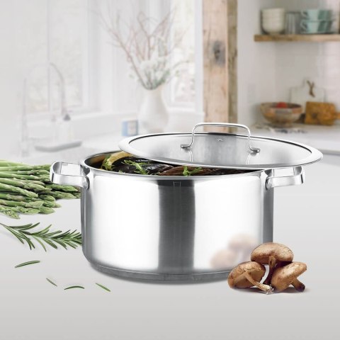 Garnek stalowy z pokrywką na indukcję gaz 20cm 2.5L MAESTRO MR-3514-20