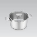 Garnek stalowy z pokrywką na indukcję gaz 20cm 3.4L MAESTRO MR-3521-20