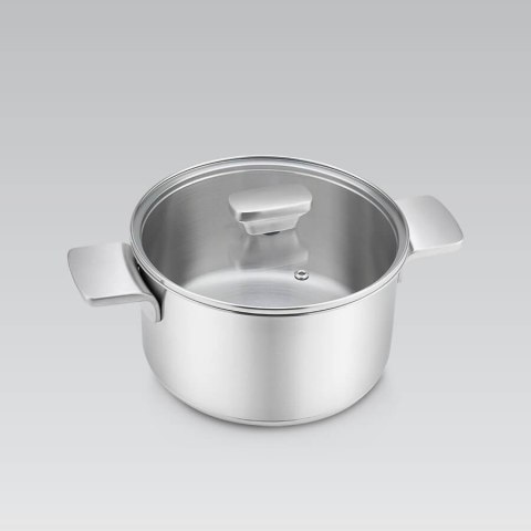 Garnek stalowy z pokrywką na indukcję gaz 20cm 3.4L MAESTRO MR-3521-20
