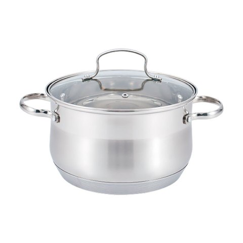 Garnek stalowy z pokrywką na indukcję gaz 22cm 5.1L MAESTRO MR-3512-22