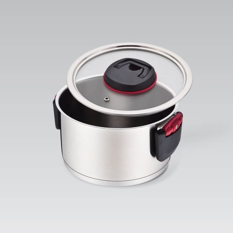 Garnek stalowy z pokrywką na indukcję gaz 24cm 5.5L MAESTRO MR-3530-24