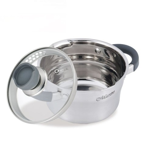 Garnek stalowy z pokrywką na indukcję gaz 24cm 5.6L MAESTRO MR-3507-24
