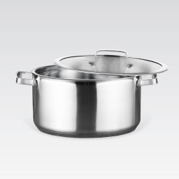 Garnek stalowy z pokrywką na indukcję gaz 24cm 6.0L MAESTRO MR-3514-24