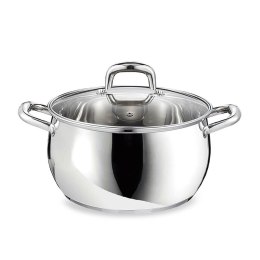 Garnek stalowy z pokrywką na indukcję gaz 24cm 6.4L MAESTRO MR-3515-24