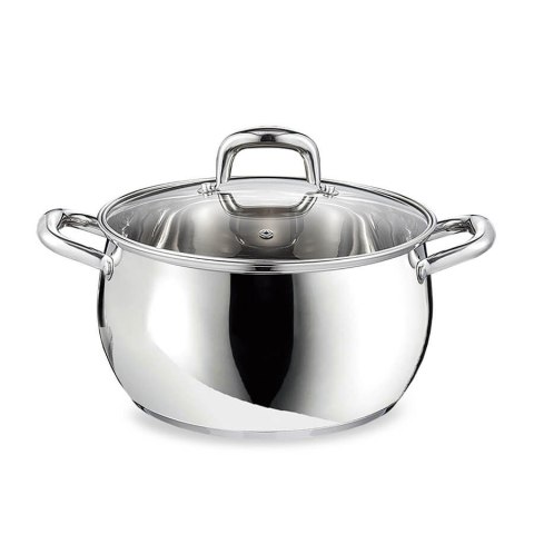 Garnek stalowy z pokrywką na indukcję gaz 24cm 6.4L MAESTRO MR-3515-24