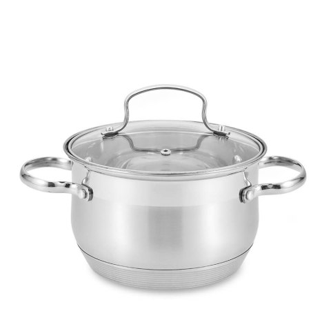 Garnek stalowy z pokrywką na indukcję gaz duży 26cm 8.2L MAESTRO MR-3512-26