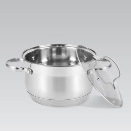 Garnek stalowy z pokrywką na indukcję gaz duży 26cm 8.2L MAESTRO MR-3512-26