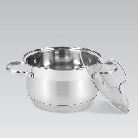 Garnek stalowy z pokrywką na indukcję gaz duży 26cm 8.2L MAESTRO MR-3512-26