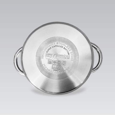 Garnek stalowy z pokrywką na indukcję gaz duży 26cm 8.2L MAESTRO MR-3512-26