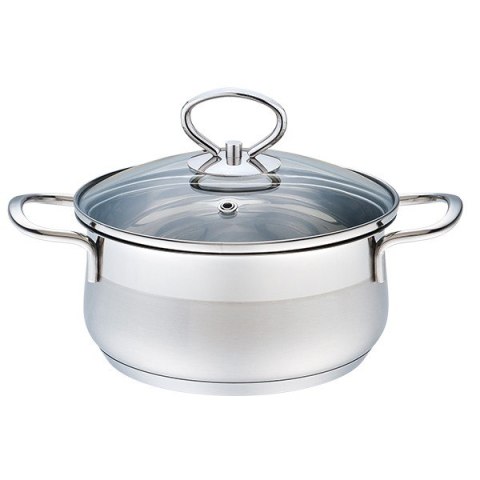 Garnek stalowy z pokrywką na indukcję gaz mały 14cm 0.9L MAESTRO MR-3508-14