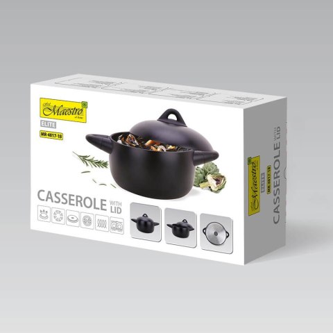 Garnek z pokrywką Kociołek na indukcję 18cm 2.2L MAESTRO MR-4017-18
