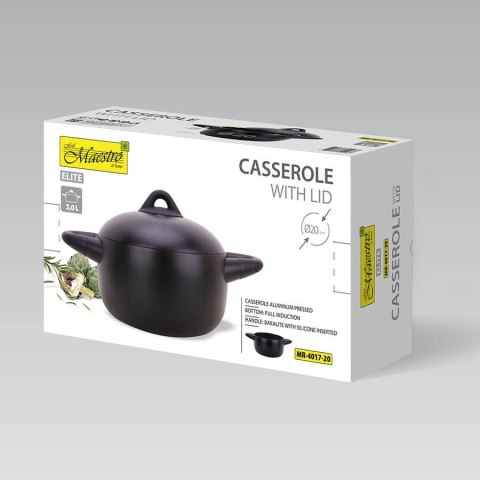 Garnek z pokrywką Kociołek na indukcję 20cm 3.0L MAESTRO MR-4017-20