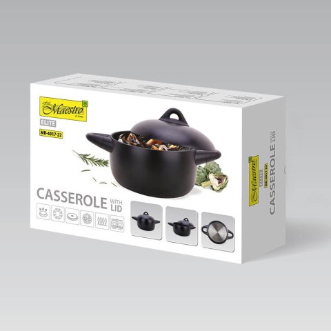 Garnek z pokrywką Kociołek na indukcję 22cm 4.0L MAESTRO MR-4017-22