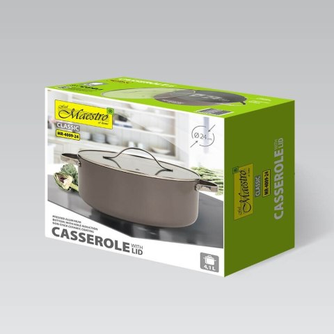 Garnek z pokrywką indukcja 24cm 4.1L MAESTRO MR-4009-24