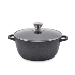 Garnek z pokrywką indukcja gaz 20cm 2.4L czarny marmurek MAESTRO MR-4220