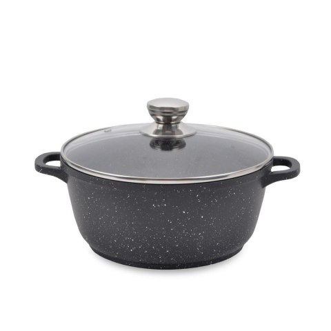 Garnek z pokrywką indukcja gaz 20cm 2.4L czarny marmurek MAESTRO MR-4220