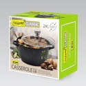 Garnek z pokrywką indukcja gaz 20cm 2.4L czarny marmurek MAESTRO MR-4220