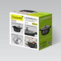 Garnek z pokrywką indukcja gaz 20cm 2.7L czarny MAESTRO MR-4027-20