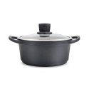 Garnek z pokrywką indukcja gaz 20cm 2.7L czarny MAESTRO MR-4320