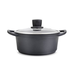 Garnek z pokrywką indukcja gaz 24cm 4.3L czarny MAESTRO MR-4324