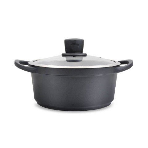 Garnek z pokrywką indukcja gaz 24cm 4.3L czarny MAESTRO MR-4324