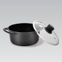 Garnek z pokrywką indukcja gaz 24cm 4.3L czarny MAESTRO MR-4324