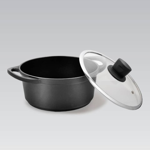 Garnek z pokrywką indukcja gaz 24cm 4.3L czarny MAESTRO MR-4324
