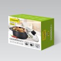 Garnek z pokrywką indukcja gaz 24cm 4.3L czarny MAESTRO MR-4324