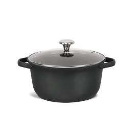 Garnek z pokrywką indukcja gaz 24cm 4.6L czarny MAESTRO MR-4027-24