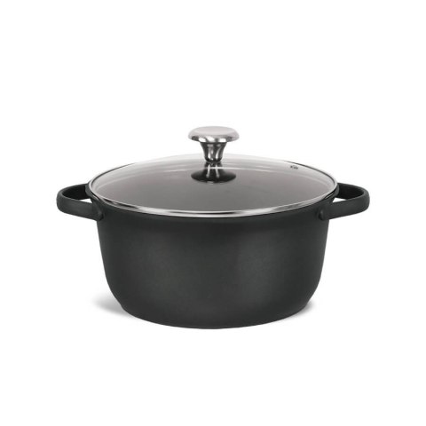 Garnek z pokrywką indukcja gaz 24cm 4.6L czarny MAESTRO MR-4027-24