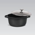 Garnek z pokrywką indukcja gaz 24cm 4.6L czarny MAESTRO MR-4027-24