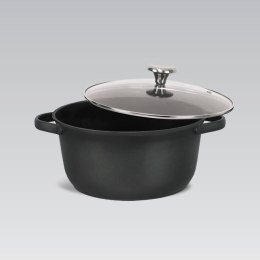 Garnek z pokrywką indukcja gaz 24cm 4.6L czarny MAESTRO MR-4027-24