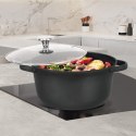 Garnek z pokrywką indukcja gaz 24cm 4.6L czarny MAESTRO MR-4027-24
