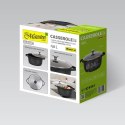 Garnek z pokrywką indukcja gaz 24cm 4.6L czarny MAESTRO MR-4027-24