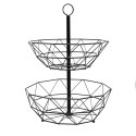 Kosz na owoce koszyk dwupoziomowy 2-piętrowy czarny BRUNBESTE BB-2533