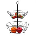 Kosz na owoce koszyk dwupoziomowy 2-piętrowy czarny BRUNBESTE BB-2533