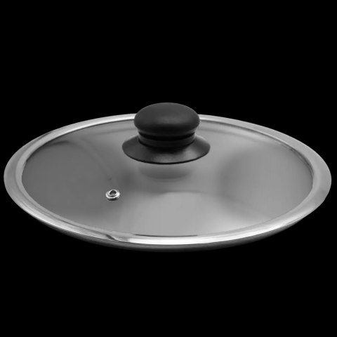 Pokrywka szklana do garnków z gałką i metalowym rantem Ø24cm BRUNBESTE BB-5527