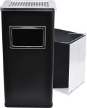 Popielnica z koszem na śmieci stojąca zewnętrzna DUŻA czarna 30L BRUNBESTE BB-2612