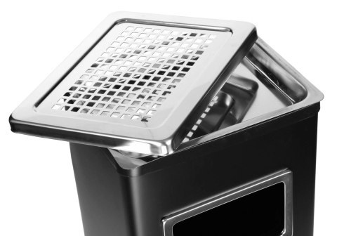 Popielnica z koszem na śmieci stojąca zewnętrzna DUŻA czarna 30L BRUNBESTE BB-2612