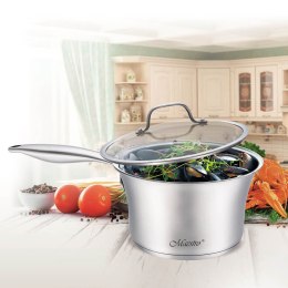 Rondel stalowy z pokrywką na indukcję gaz 16cm 1.25L MAESTRO MR-3505-16S