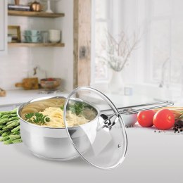 Rondel stalowy z pokrywką na indukcję gaz 16cm 1.4L MAESTRO MR-3508-16S