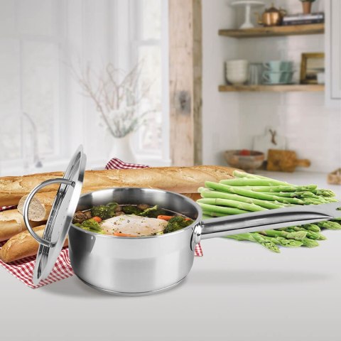 Rondel stalowy z pokrywką na indukcję gaz 16cm 1.5L MAESTRO MR-3511-16S