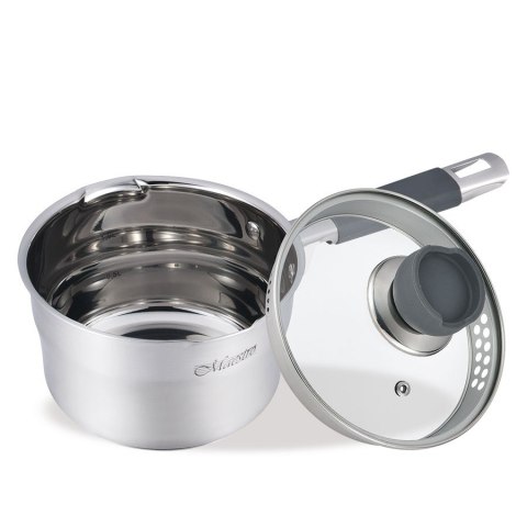 Rondel stalowy z pokrywką na indukcję gaz 16cm 1.7L MAESTRO MR-3507-16S
