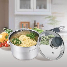 Rondel stalowy z pokrywką na indukcję gaz 16cm 1.7L MAESTRO MR-3507-16S