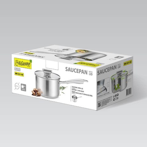 Rondel stalowy z pokrywką na indukcję gaz 16cm 1.7L MAESTRO MR-3521-16S